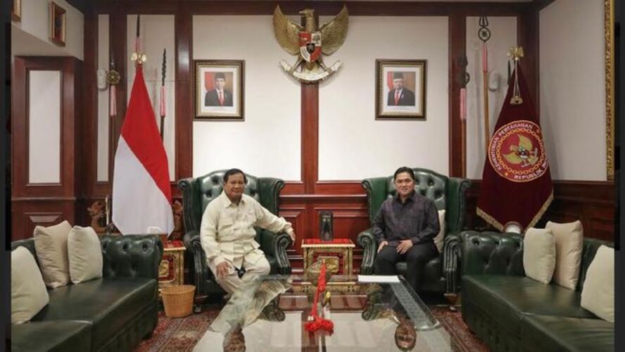 Foto: Prabowo Subianto (kanan) dan Erick Thohir (kiri) (Dok. dekade 08)