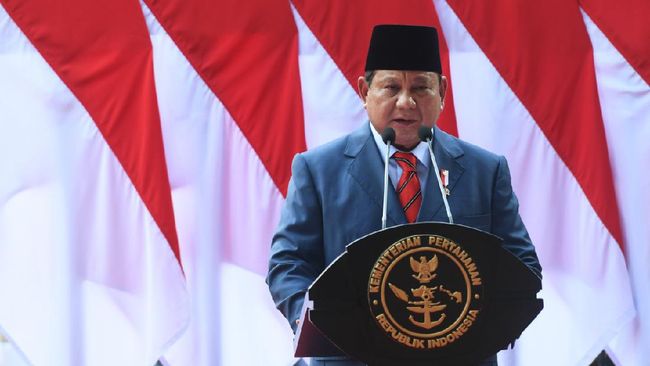 Menteri Pertahanan Prabowo Subianto saat peresmian Tugu Api Semangat Indonesia Merdeka di Kantor Kementerian Pertahanan, Jakarta. (Arsip Biro Pers Sekretariat Presiden)