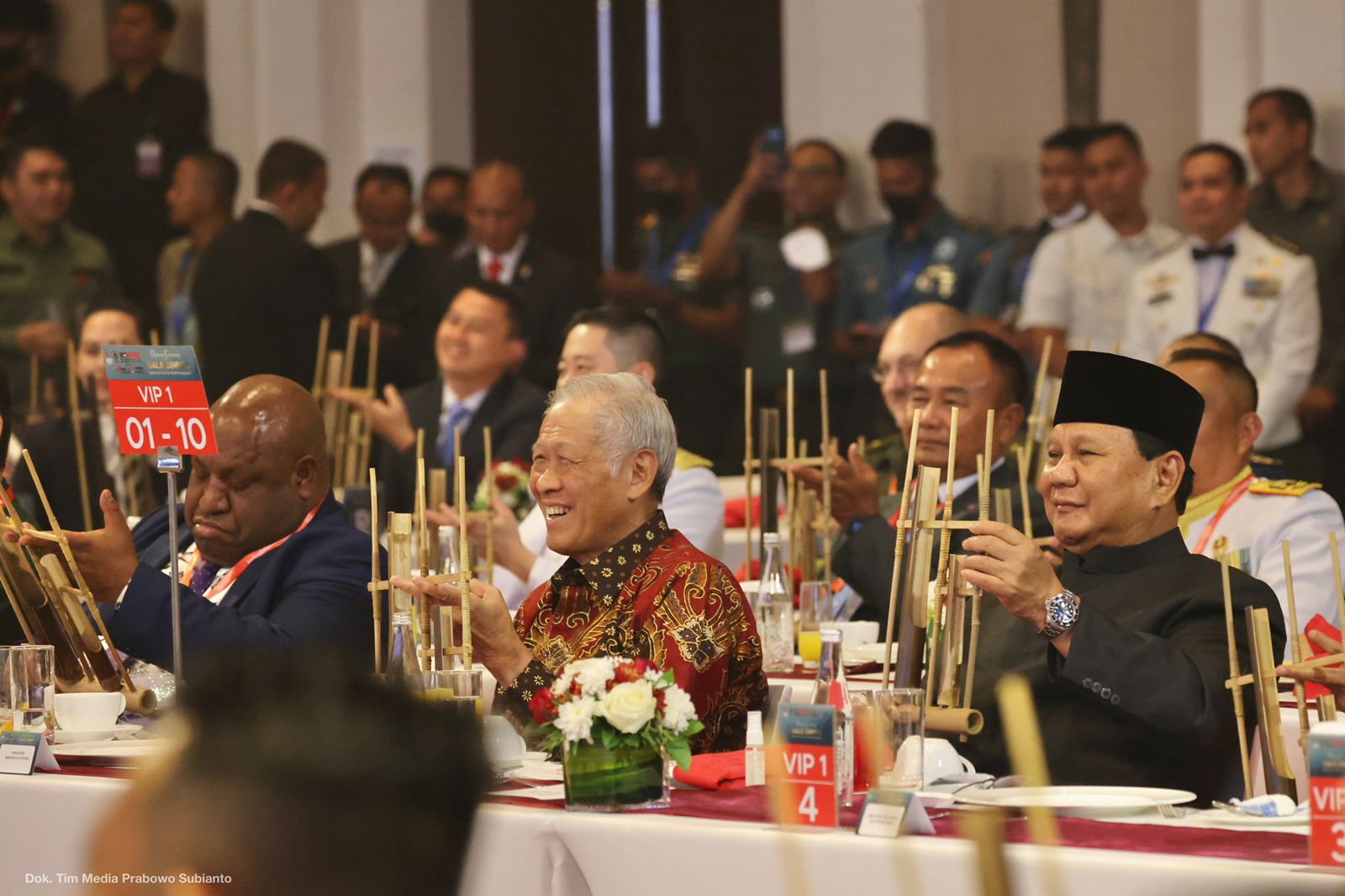 Menhan Prabowo Subianto saat gala dinner dan pembukaan Indo Defence 2022. (Foto: Kemenhan)